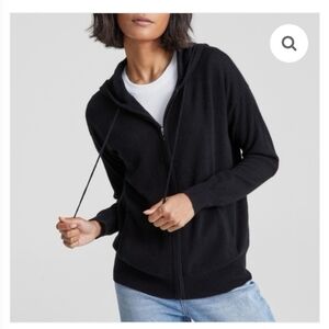 Black Cashmere  Zip-Up Hoodie Sz S